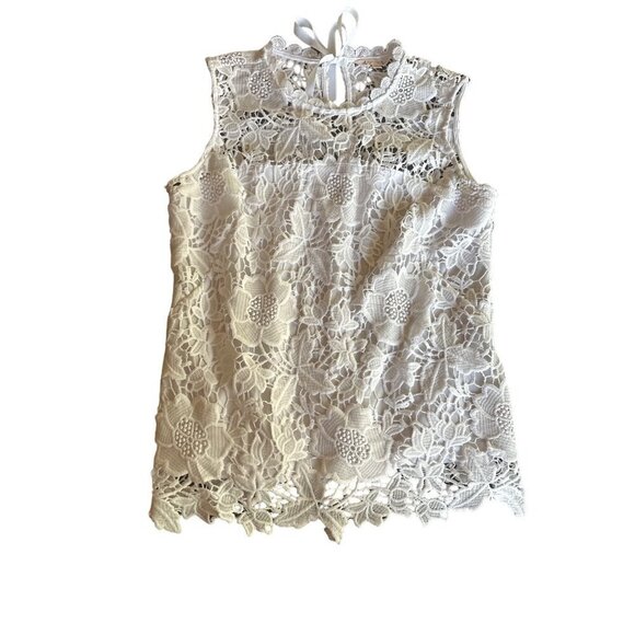 Nanette Leporte Sleeveless Lace Overlay Tank Top Size Medium - Picture 1 of 5